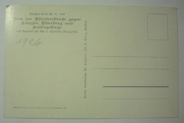Ansichtskarte, Künstlerkarte Von der Thierssestraße gegen Längsee, Thierberg und Kaisergebirge (1926)